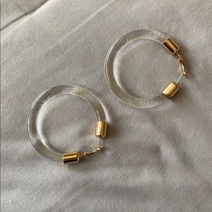 Clear hoop earrings